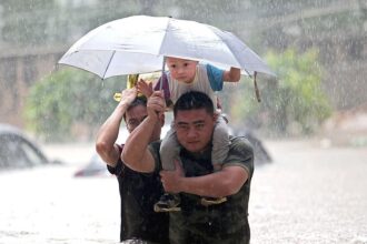 Miles de evacuados debido a las fuertes lluvias en China