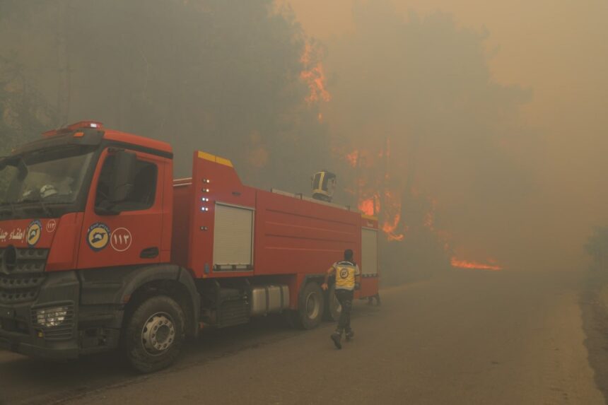 Grandes incendios afectan las zonas forestales en Latakia